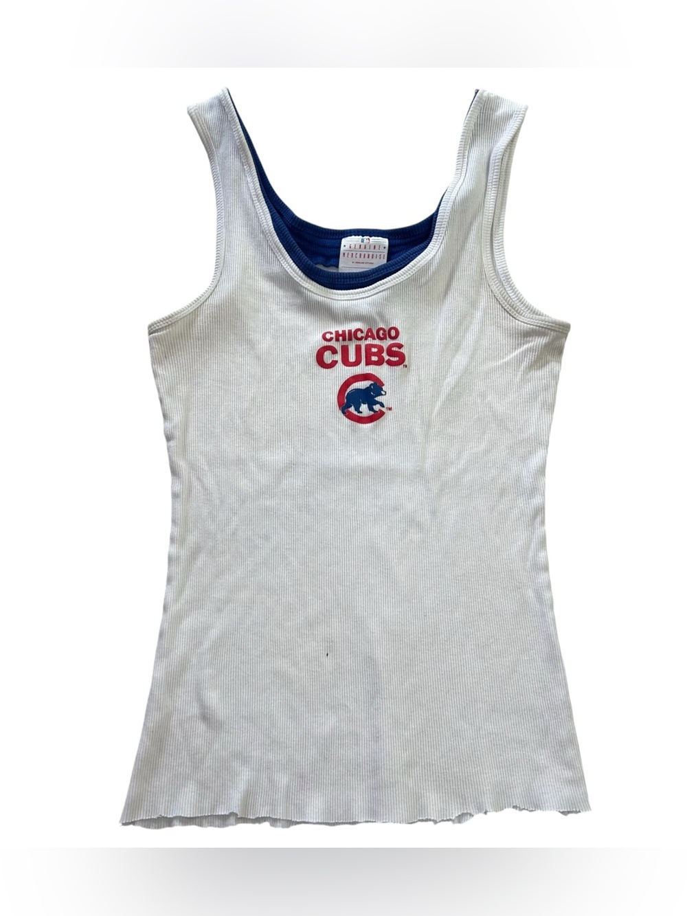 VTG Y2K Chicago Cubs MLB Genuine Merchandise Women’s XL Layered Ribbed Tank Top